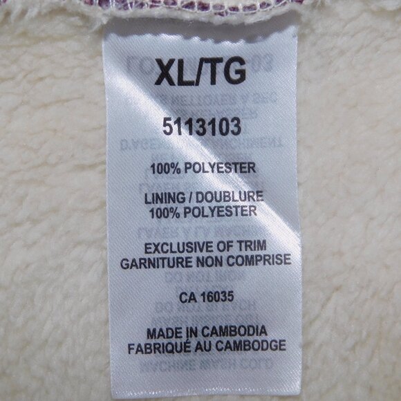 Nicole Miller Womens XL Sherpa Fleece Lined Open Cardigan Purple Burgundy - Picture 6 of 9